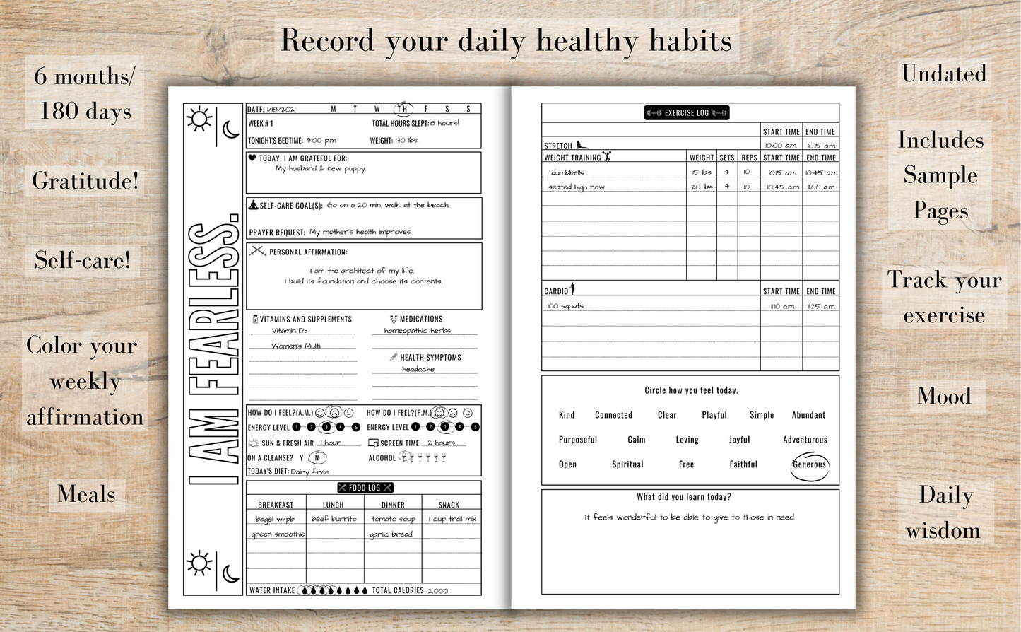 My Daily Wellness Journal: My Self-Care, Nutrition, Fitness, and More! (Paperback)